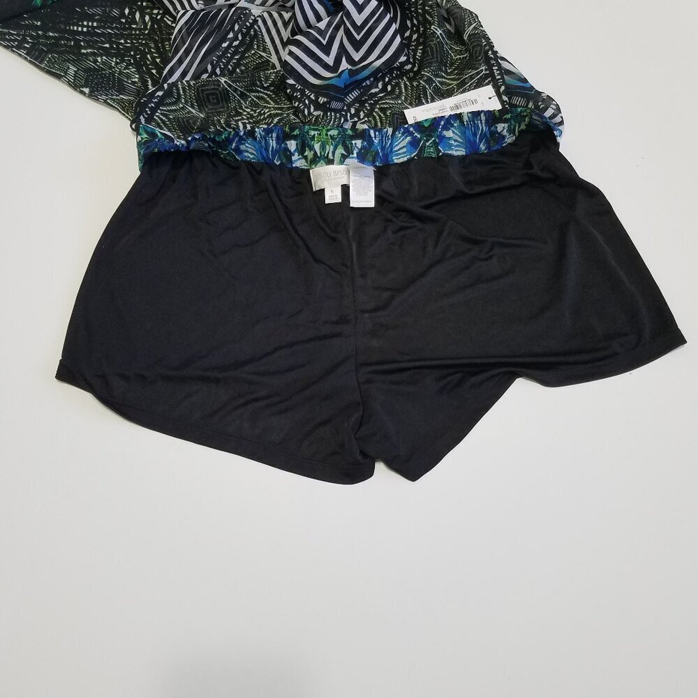 NWT Bisou Bisou Ethnic Tropical Pull-On Wide Leg Pants Size L - Picture 4 of 6